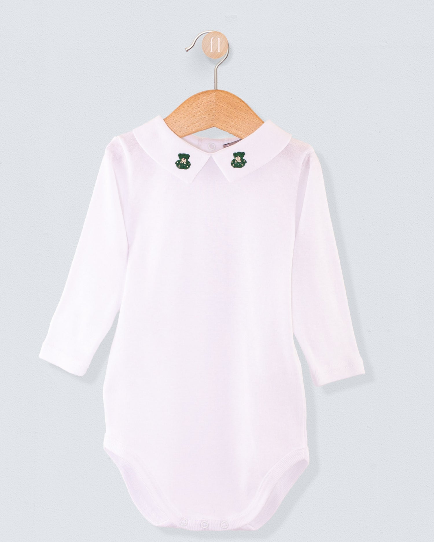 Italian Embroidered Green Bear Onesie